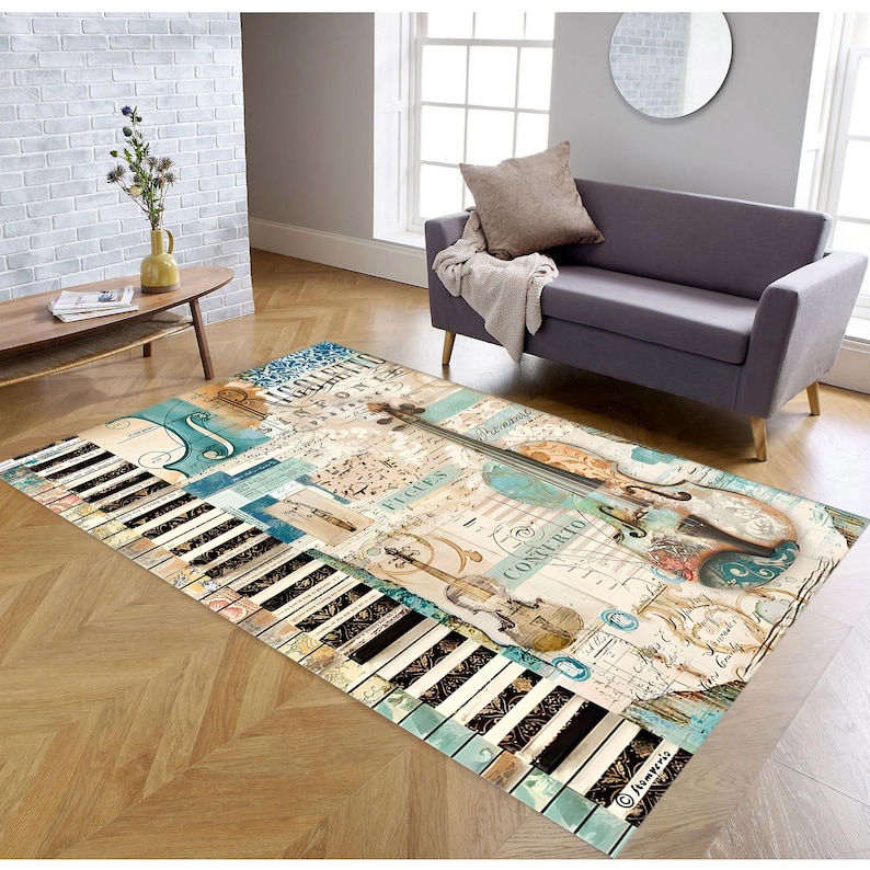 Music Rug, Piano Rug, Violin Rug, Ambiance Rug, Gaming Rug, Home Decor ...