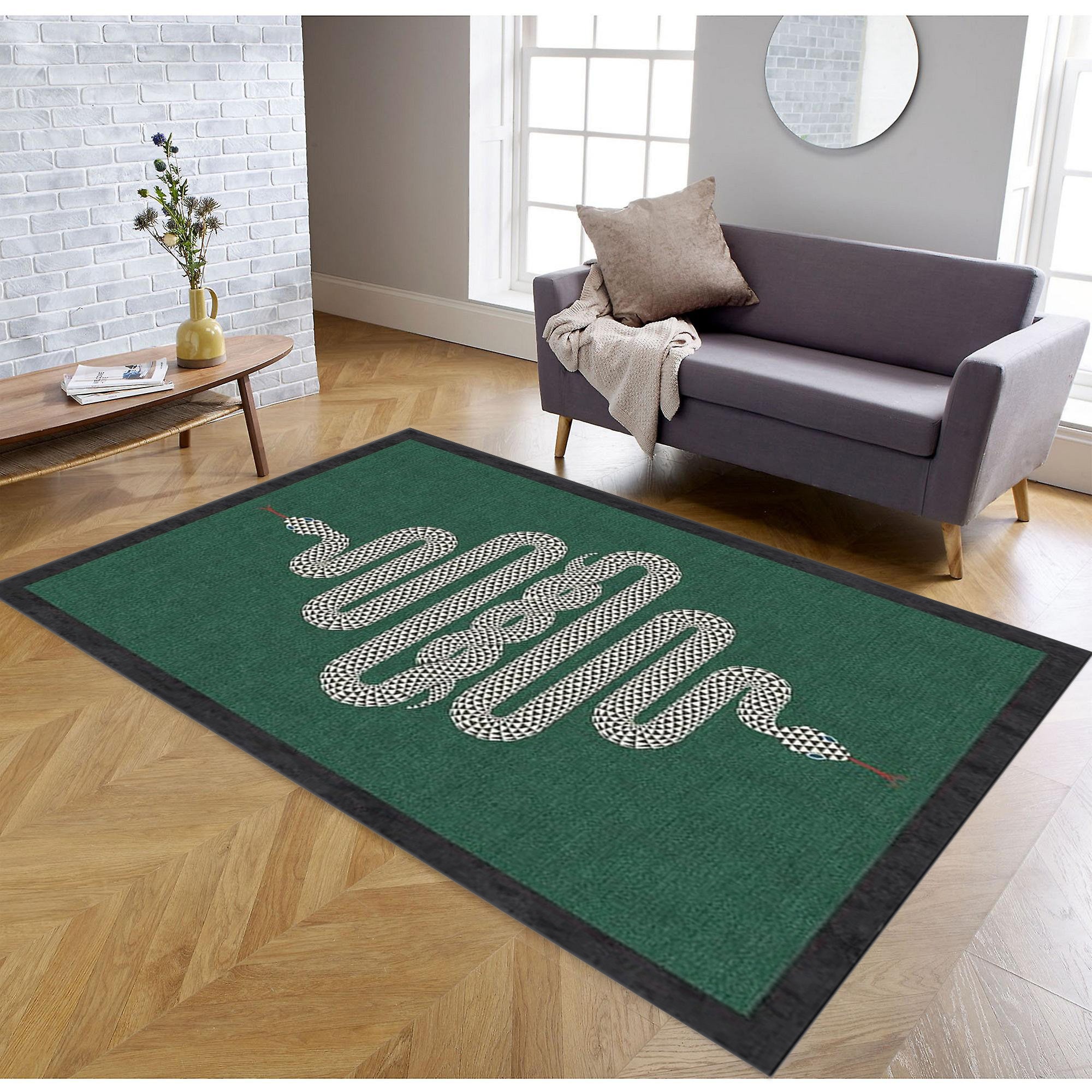 Fashion Rug Green Rug, Snake Rug, Fashion Rug, Modern Art Rug, Luxury Decor, Office ...