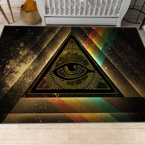Egypt Rug, Pyramid Rug, Eye Of The Horus Rug, Eye Of Ra Rug, Living Room Rug, Home Decor, Gift For Him Her, Cool Area Rug, Old Fashion Rug