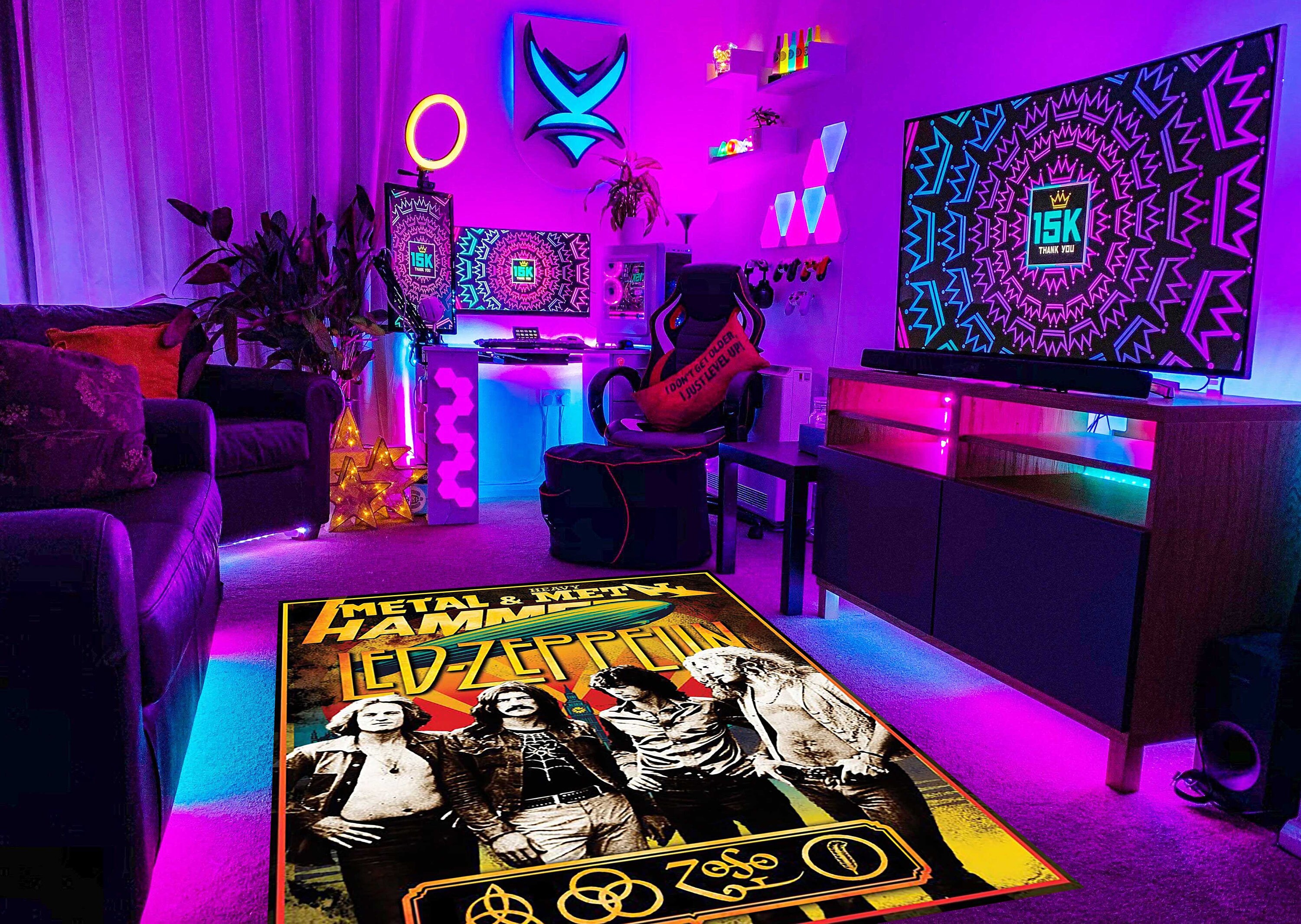 Led Zeppelin Rug, Ledzeppelin Decor, Heavy Metal Rug, Rock Music Rug