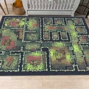 Dungeons Dragons Teppich, Jail Map, DND Map Rug, Spielkarte, Jungenzimmer Dekor, Gamer Teppich, Geschenk für Ihn, personalisiertes Geschenk