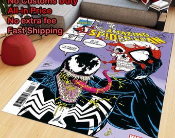 Amazing Spiderman Rug, Spiderman Rug, Comics Cartoon Cover Rug, Kids Room Rug, Home Decor, Gift For Boys Girl, Cool Area Rug,Old Fashion Rug