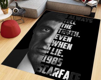 Tony Montana Rug, Scarface Rug, Mafia Rug, Movie Rug, Home Decor Rug, Living Room Rugs, Cool Rug, Area Rug, Gİft For Him Her, Office Carpet
