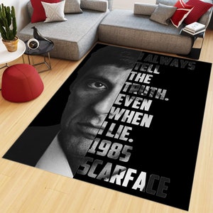 Tony Montana Rug, Scarface Rug, Mafia Rug, Movie Rug, Home Decor Rug, Living Room Rugs, Cool Rug, Area Rug, Gİft For Him Her, Office Carpet