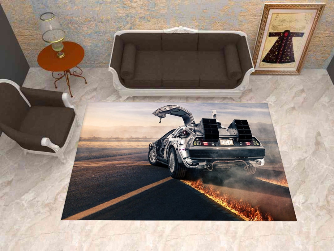 Back to the Future Rug, Car Rug, Time Machine Rug, Nostalgia Rug ...