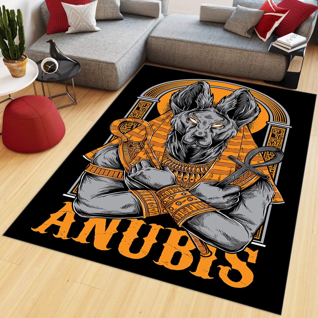 Anubis Rug, Egypt Rug, Egyptian Decor, Ancient Theme Rug, Room Decor