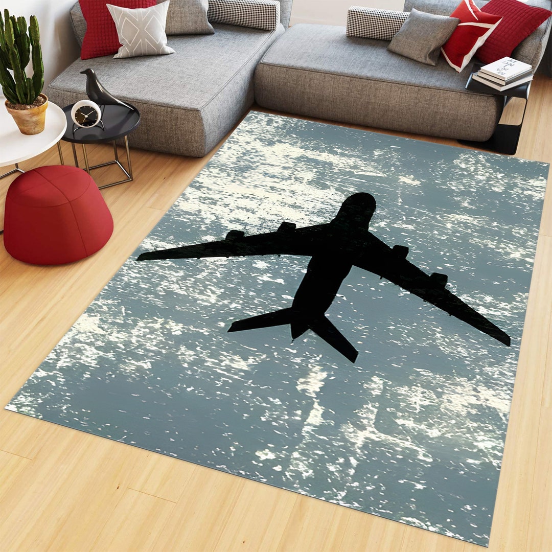 Plane Rug, Airplane Rug, Aviation Decor, Aircraft Rug, Room Decor