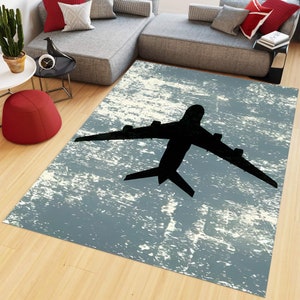 Plane Rug, Airplane Rug, Aviation Decor, Aircraft Rug, Room Decor, Office Rug, Living Room Rugs, Hall Rug, Personalized Gift, Home Decor