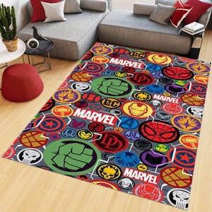 Superhero Rug, Ironman Rug, Hulk Rug, Spiderman Rug, Super Hero Rug, Kids Room Decor, Gift For Childs,iron Man Rug,Area Floor Rug, Boys Room