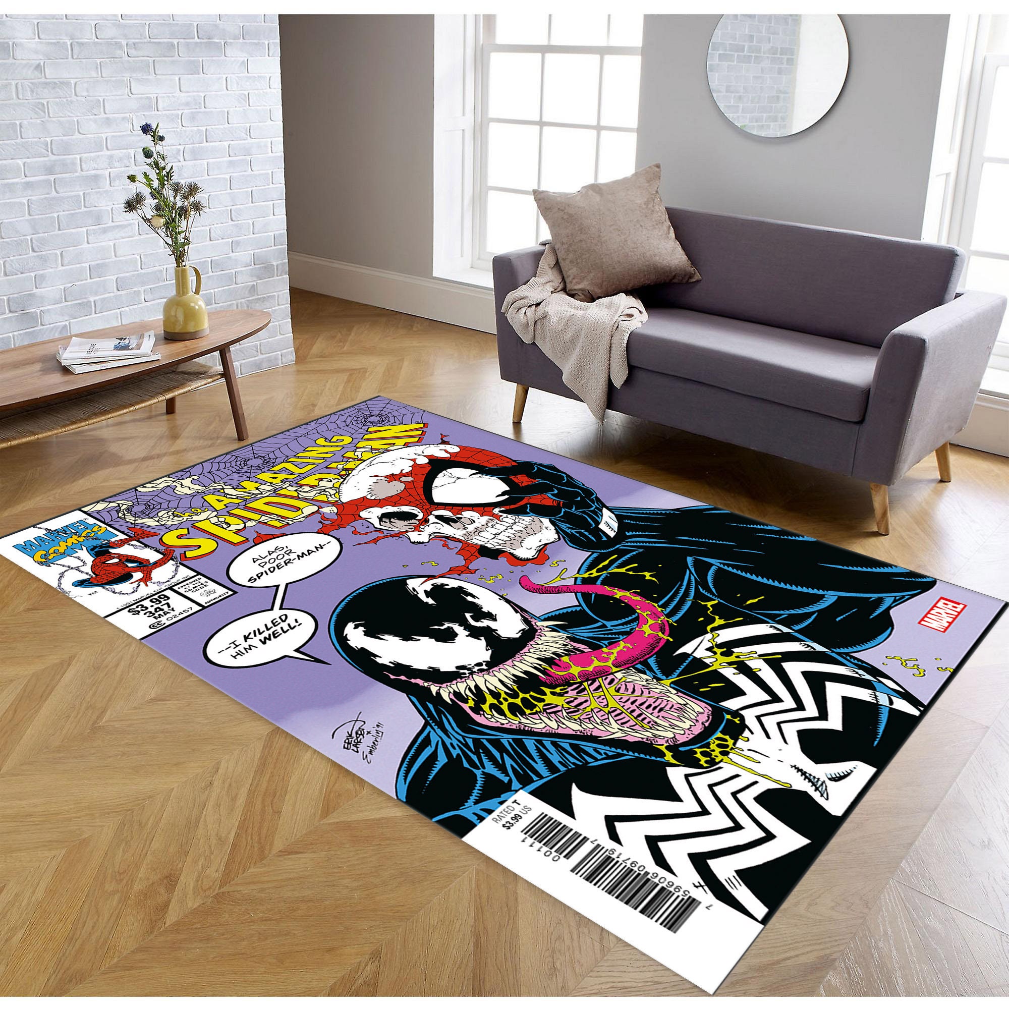Amazing Spiderman Rug, Spiderman Rug, Comics Cartoon cover rug, Kids ...