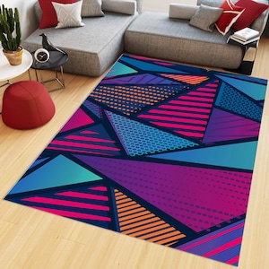 Gamer Rug, Gaming Room Rug, Nerdy Gifts, Gifts For Geeks, Abstract Rug, Cool Colors,Fashion Rug, Gift For Gamers, Gift For Him Her, Area Rug
