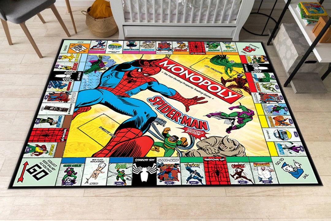 Monopaly Rug Monopoly Rug Spiderman Rug Kids Room Decor Board Game Rug - Etsy