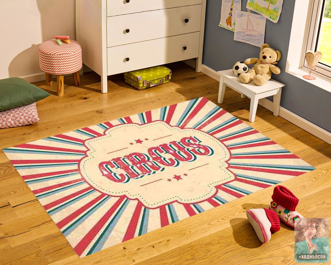 Circus Area Rug, Fun Fair Kids Room Decor, Personalized Gift - Etsy
