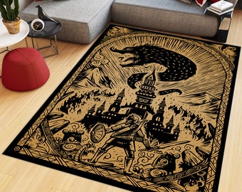 Alfombra Zelda, Alfombra Legend Of Zelda, Alfombra de jugador, Alfombra de juego retro, Decoración de juegos de PC, Alfombra de sala de juegos, Teppich para juegos, Regalo para niños, Alfombra naranja, Alfombra fresca