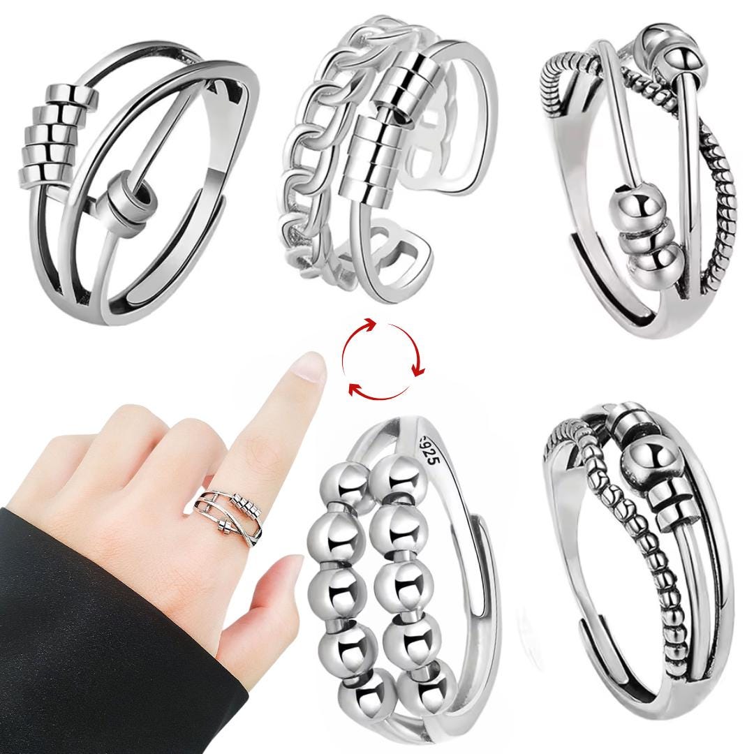 Adjustable Spinner Ring – Fidget Ring Anxiety Ring, Fidget Spinner ...