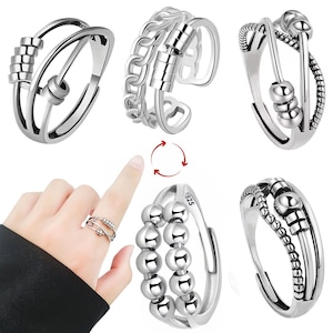 Adjustable Spinner Ring – Fidget Ring Anxiety Ring, Fidget Spinner, Purity Ring, Mood Ring, Fidget Jewelry, Cool Rings