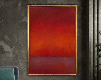 マーク・ロスコの赤とオレンジの抽象画キャンバス複製画 - Etsy 日本