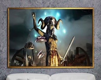 justice warrior, surreal justice art, canvas wall art, surreal art print, surreal painting, wall art canvas design, framed ready to hang
