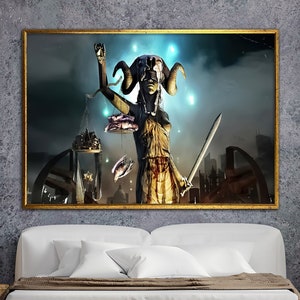 justice warrior, surreal justice art, canvas wall art, surreal art print, surreal painting, wall art canvas design, framed ready to hang
