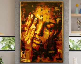 african women art decor, african girl canvas wall art, ethnic art canvas print, beauty woman print art canvas design, framed ready to hang