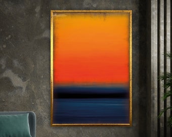 mark rothko orange canvas art reproduction, rothko wall art, abstract canvas design,minimalism painting, framed canvas ready to hang