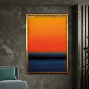 mark rothko orange canvas art reproduction, rothko wall art, abstract canvas design,minimalism painting, framed canvas ready to hang