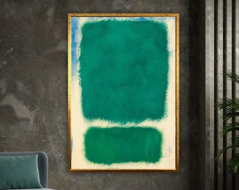 mark rothko green and beige canvas/poster art reproduction,rothko reproduction,abstract canvas wall art,expressionism painting,ready to hang