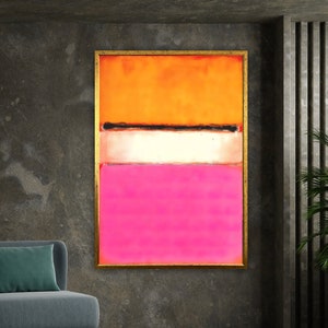 mark rothko white center canvas art reproduction, rothko reproduction, modern art expressionism painting canvas design, framed ready to hang