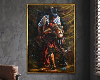 tango dancer, dance woman wall art, women canvas art, colorful wall art, dancer poster, wall art canvas design, framed canvas ready to hang