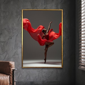 black ballerina art print, black art, african american woman dancer, black girl canvas, wall art canvas design, framed canvas ready to hang