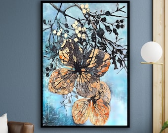 flowers canvas painting, flowers canvas print, flower canvas painting, flower poster, wall art canvas design, framed canvas ready to hang
