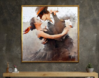 Tanzendes Paar, Tanzendes Paar, Tanzendes Paar, Tango, Tango Poster, gerahmt, fertig zum Aufhängen