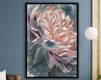 floral canvas painting, flowers wall art painting, flowers canvas print, flower poster, wall art canvas design, framed canvas ready to hang