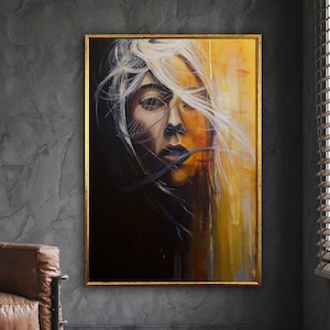 woman silhouette canvas print, woman canvas painting, artistic woman canvas, wall art canvas design, framed canvas ready to hang