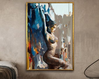 naked woman painting print, naked woman wall art, bedroom canvas art sensual photo art canvas,wall art canvas design.framed ready to hang