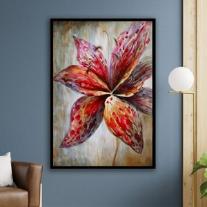 colorful flowers canvas art,flower canvas painting, large wall art, flower poster, wall art canvas design, framed canvas ready to hang