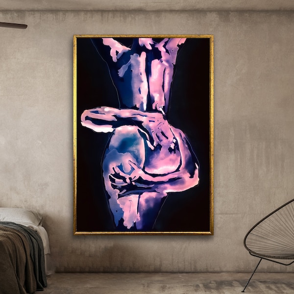 woman's back canvas,sexual nude perverse art,girl ass in vivid, living room canvas,bedroom sex room poster,canvas design.framed ready hang