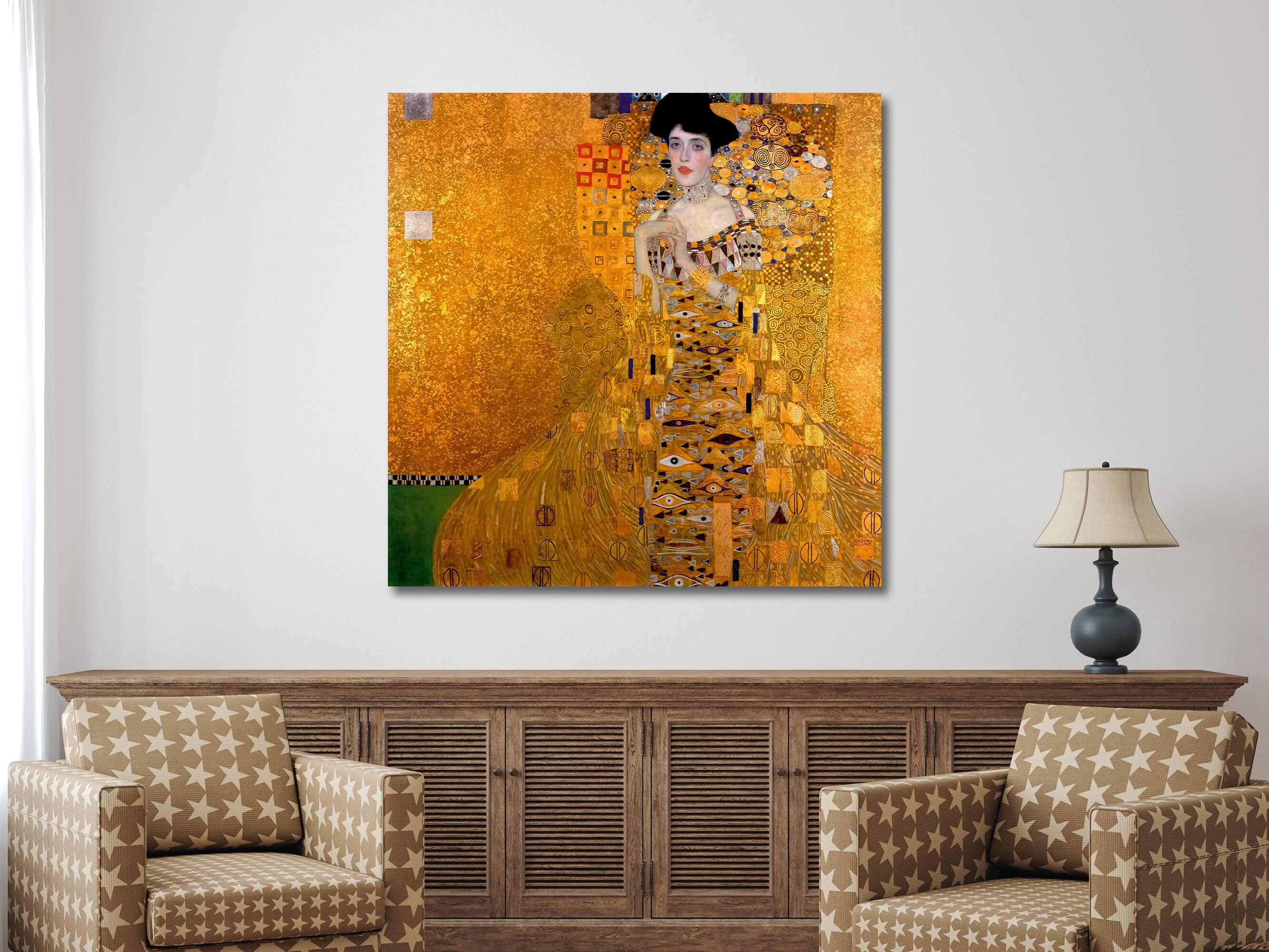 Portrait of Adele Bloch Bauer by Gustav Klimt Art Reproduction, Print ...