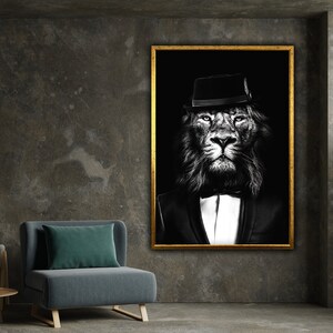 lion canvas print, office wall decor,  motivational modern art, wall art canvas design, framed canvas ready to hang