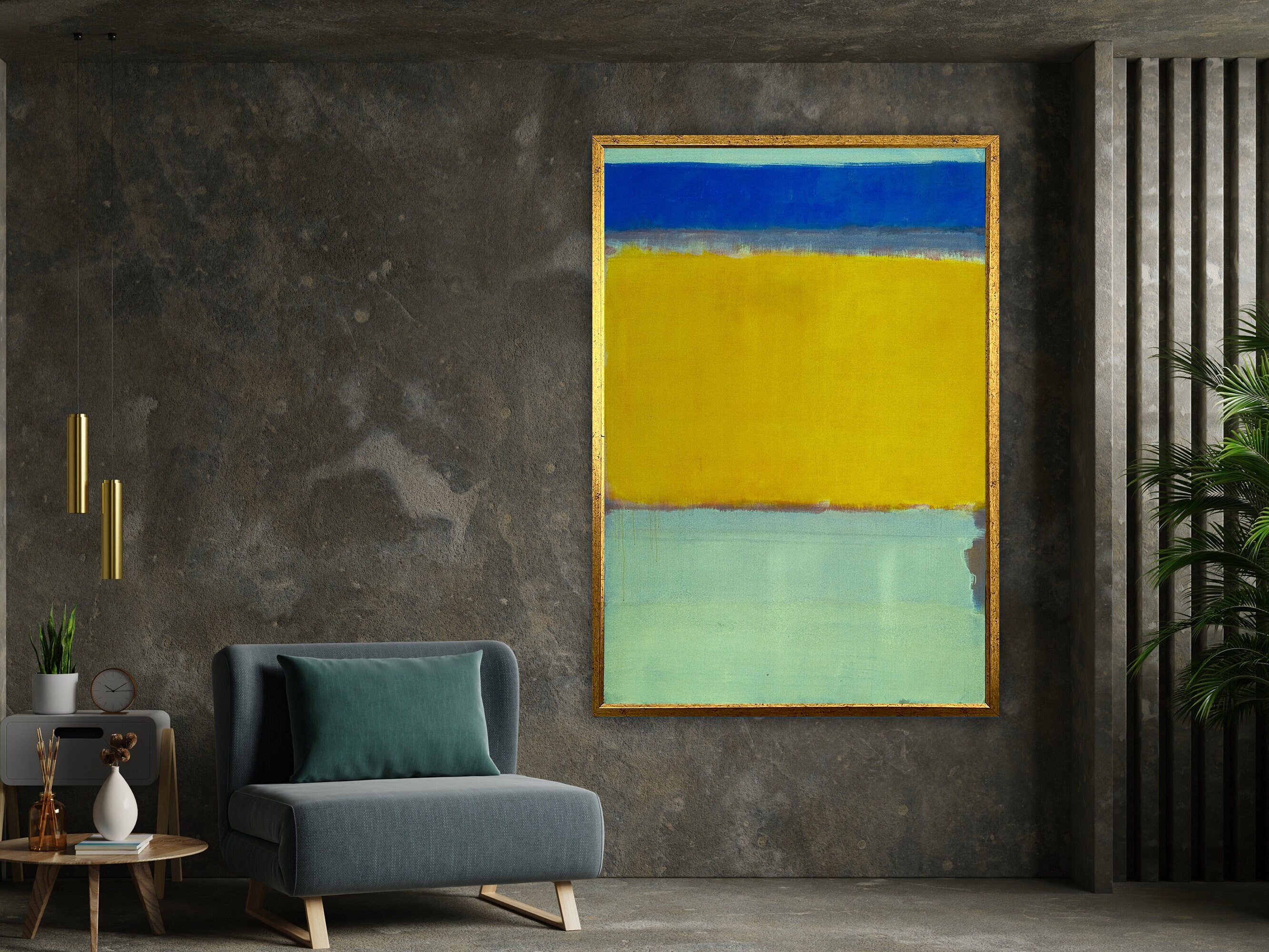 Mark Rothko Blue and Yellow Canvas Painting, Mark Rothko Style Canvas ...