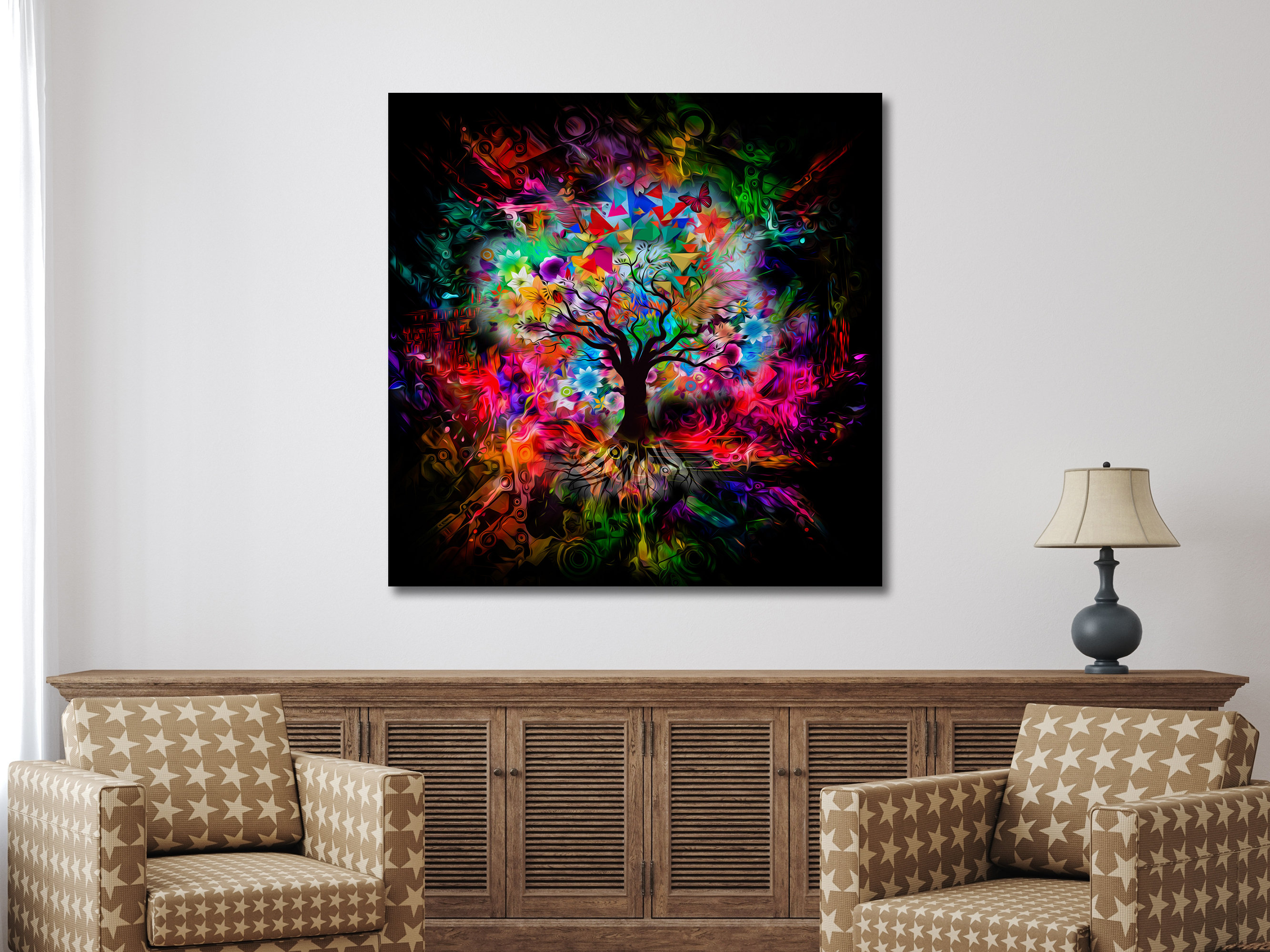 Tree of Life Canvas, Huge Canvas Home Decor, Tree of Life Wall Art ...