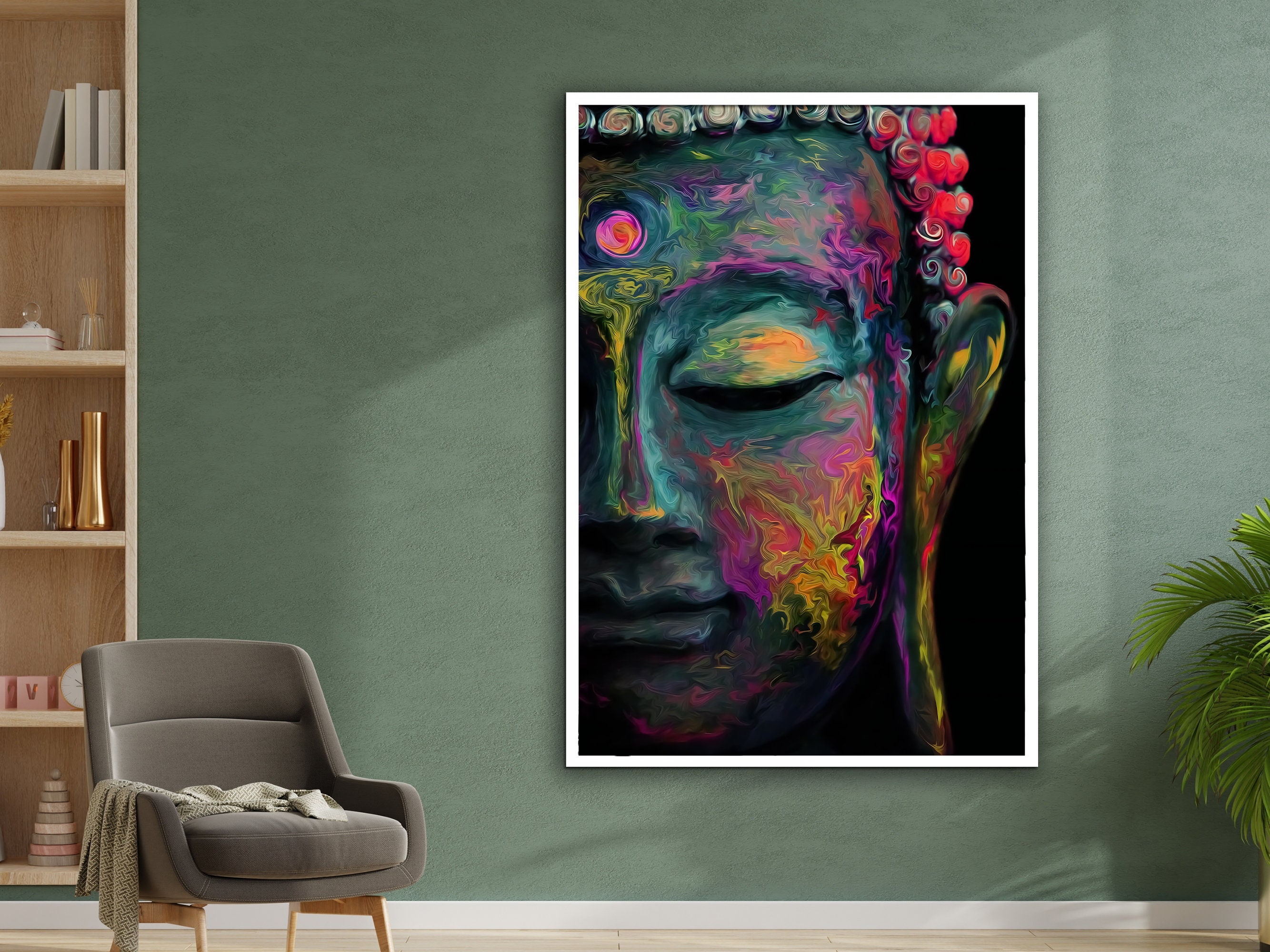 Buddha Wall Art, Patna Hindu Wall Decor, Yoga Studio, Meditation Deco ...