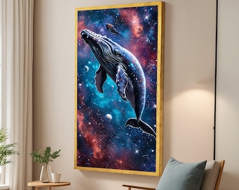 宇宙とクジラの幻想的な絵画F10キャンバス 宇宙とクジラの幻想的な絵画F10キャンバス - メルカリ