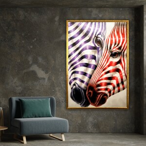 Family Of Zebra Canvas Wall Art, Animals Canvas Art, Zebra Wall Art, Animals Canvas, Wall Art Canvas Design, Ready To Hang Decoration