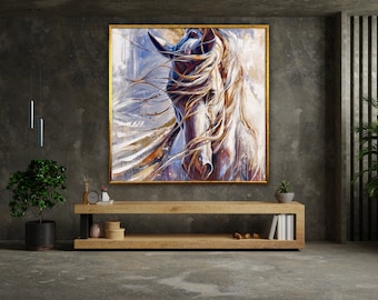 horse wall art, horse canvas art, animal wall art, canvas wall art, horse poster, wall art canvas design, framed canvas ready to hang