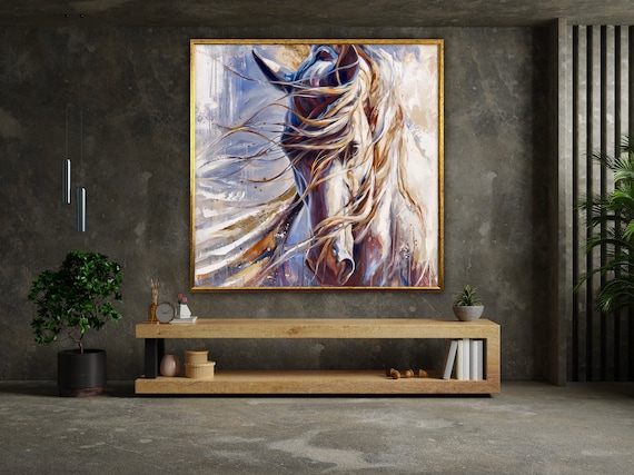 horse wall art, horse canvas art, animal wall art, canvas wall art, horse poster, wall art canvas design, framed canvas ready to hang