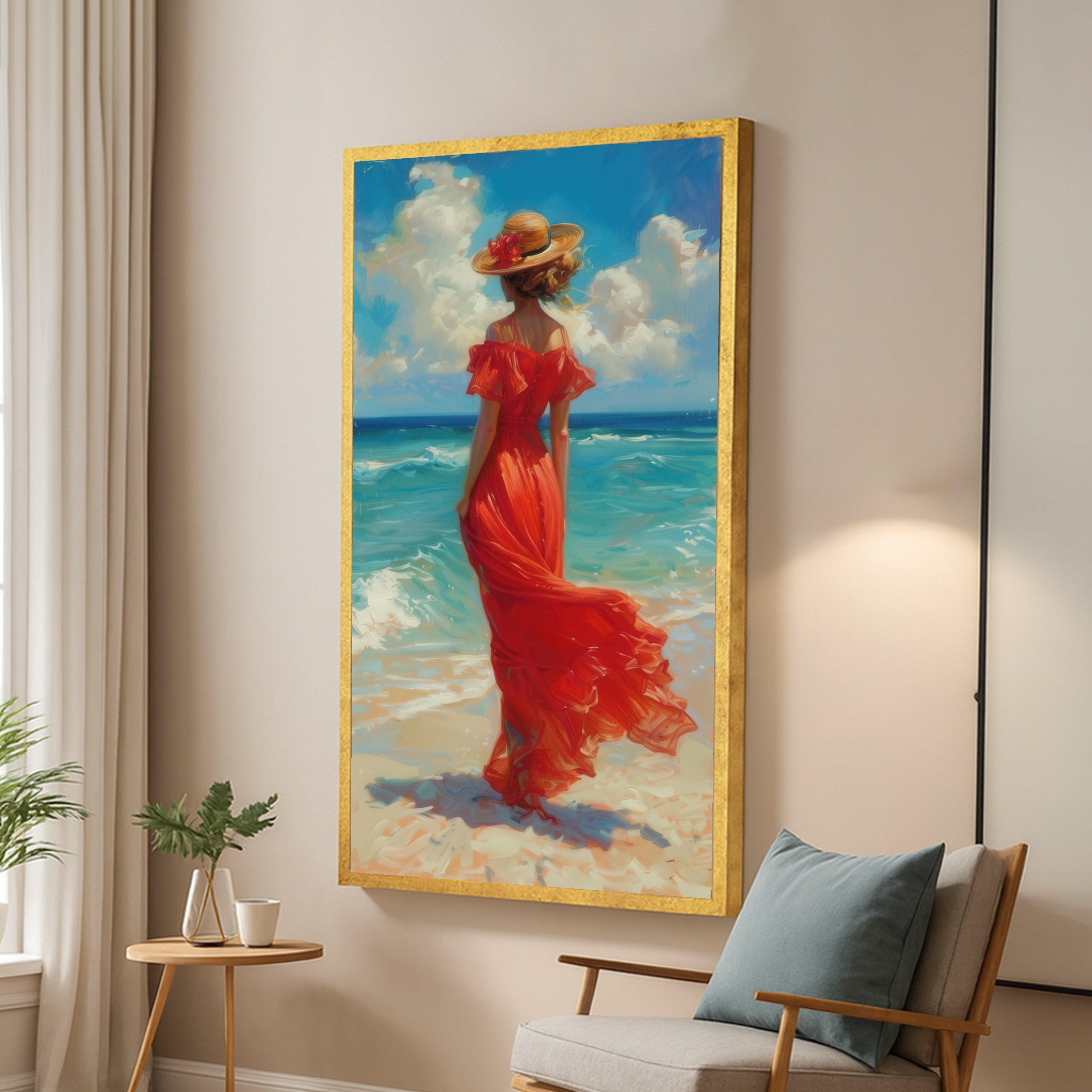 knee length dresses for ladies Crimson Sunset Dame Paint by Numbers Kit