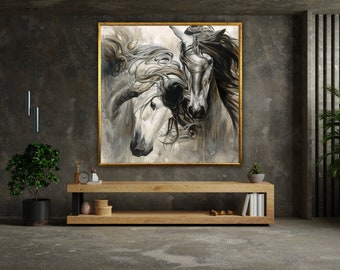 bronco wall art, horse canvas art, animal wall art, canvas wall art, horse poster, wall art canvas design, framed canvas ready to hang