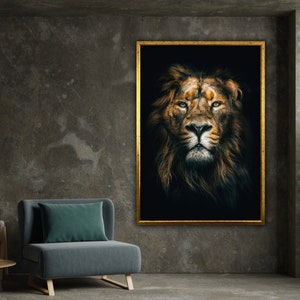 leeuwendoek, leeuwendoek, leeuwenmuurkunst, leeuwenposter, dierencanvas, dierenposter, kunst aan de muur canvasontwerp, klaar om decoratie op te hangen
