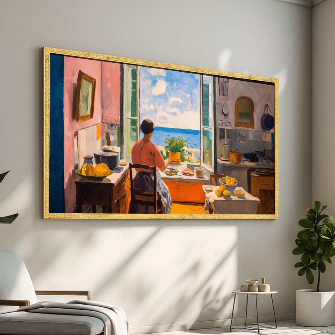 Matisse Kitchen Henri Matisse Kitchen Scene Canvas, Woman at Window Wall Art, Coastal ...